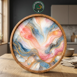 Nuevos Posavasos Cuadrados de Madera de Acacia con Resina Epoxi y Melamina, Ecológicos, Modernos y de Lujo, para Mesa de Comedor - Product Image 1