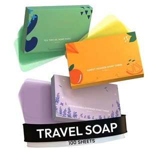 Giấy Xà Phòng <span class=keywords><strong>Sheets</strong></span> 100 cái/hộp OEM Nhà Sản Xuất Đa-Nước Thơm Dùng Một Lần Tay Xà Phòng Rắn Xách Tay Xà Phòng Cho Du Lịch - Product Image 2