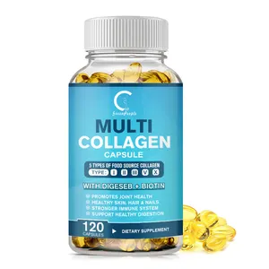 OEM Vegan Anti-aging Vegan Multi Collagen Complex Softgels Capsules for Skin and Hair