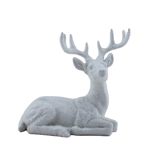 Statue décorative de cerf artisanale, modèle de sculpture de cerf, figurine réaliste au design personnalisé, décoration d'intérieur, art populaire, animal blanc - Product Image 1