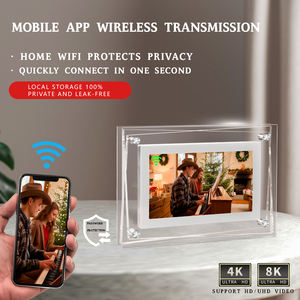 واي فاي/تطبيق حماية الخصوصية مشغل إعلانات كريستالي شفاف حركة أكريليك إطار صور رقمي - Product Image 3