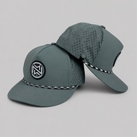 Gorra de Béisbol Personalizada de 5 Paneles con Parche de Silicona y Perforaciones Láser, con Tela de Secado Rápido para Hombres y Mujeres, para Deportes al Aire Libre