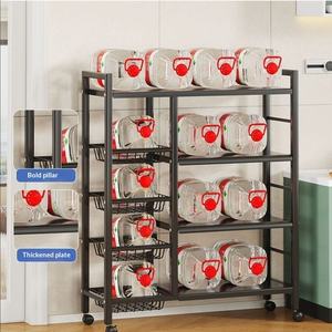 Nouvelle étagère de cuisine en métal, debout, mobile, non pliable, à quatre niveaux, multifonctionnelle, pour <span class=keywords><strong>four</strong></span> à micro-ondes, simple et moderne - Product Image 2