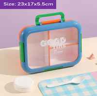 Boîte à lunch de qualité alimentaire, ensemble de boîtes repas pour préparation de repas, boîte bento compatible micro-ondes avec compartiments, récipient de contrôle des portions pour régime alimentaire et bureau