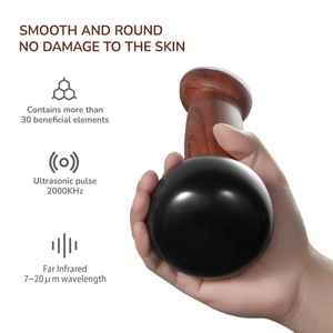 Masajeador de piedra caliente con calefacción eléctrica, herramienta de masaje de piedra Natural caliente Gua Sha, dispositivo de dragado de moxibustión para aliviar el dolor de los músculos del cuerpo - Product Image 3