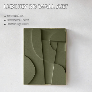 Karya seni proyek Hotel 100% buatan tangan desain baru dekorasi dinding 3D lukisan batu pasir stereoskopik mewah untuk dekorasi Hotel - Product Image 3