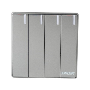SANSHE Material plástico 4 Gang 2 Way Interruptor de pared eléctrico 87*87mm - Product Image 5