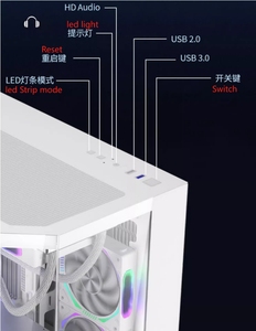 Snowman bán chạy nhất chơi game <span class=keywords><strong>PC</strong></span> trường hợp siêu làm mát & tùy chỉnh RGB cuối cùng chơi game Chassis Superior luồng không khí ATX tháp trường hợp - Product Image 5