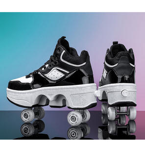 SeeMore <span class=keywords><strong>Zapatillas</strong></span> de Skate de 4 <span class=keywords><strong>Ruedas</strong></span> para Niños <span class=keywords><strong>y</strong></span> Niñas <span class=keywords><strong>Zapatillas</strong></span> de Deporte Unisex de Moda <span class=keywords><strong>con</strong></span> <span class=keywords><strong>Ruedas</strong></span> Zapatos Informales de Patinaje de Doble Uso - Product Image 3