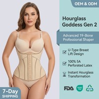 Corset amincissant à haute compression pour femme, avec armatures en acier, en latex, pour le remodelage du ventre, respirant, effet sculptant