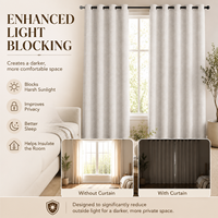 Rideaux occultants prêts à poser XinLan en polyester de qualité supérieure, texture lin, avec œillets, sur mesure pour projets de villas et d'hôtels