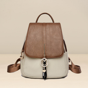 Nueva Mochila de PU de Doble Asa para Mujer, Juvenil, con Cierre, Duradera, Práctica, de Viaje, Gran Capacidad de 25-50L, para Estudiantes Universitarias - Product Image 1