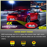 2.0 pouces IPS écran 4K + 1080P double objectif dashcam avant et arrière double voiture dvr wifi gps 4k double caméra dash cam caméra vidéo