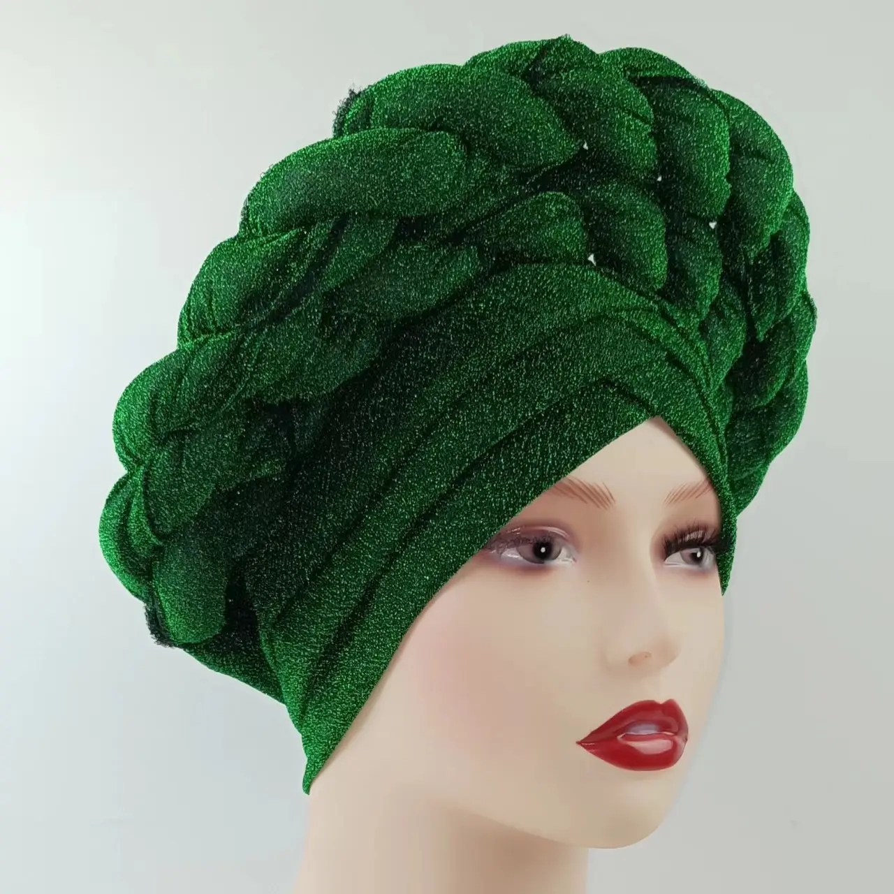 2022 New arrival sequin braided twist Muslim headwrap women hijab cap African turban cap