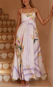 Maxi abito 2025 con stampa di moda da donna con spalline sottili da <span class=keywords><strong>spiaggia</strong></span> <span class=keywords><strong>e</strong></span> da strada - Product Image 2