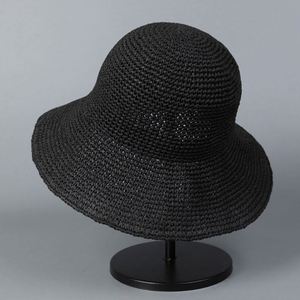 Chapeau Bob Rétro Femme Style Japonais en Crochet Fait Main en Paille Pliable Anti-UV pour l'Été - Product Image 6