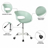 Chaise de bureau ergonomique moderne BTC BTS Green PP, cadre en acier, pivotant à 360 degrés, réglable en hauteur, pour salon