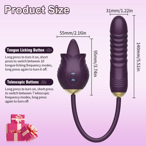 Vibrator mainan seks telur melompat peluru pemijat puting mawar ujung ganda dewasa Vibrator mainan seks untuk wanita - Product Image 4
