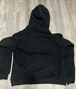 Sweat-shirt à capuche oversize en molleton de coton teint uni, anti-rétrécissement, épais, avec poches, écologique, idéal pour l'hiver - Product Image 2