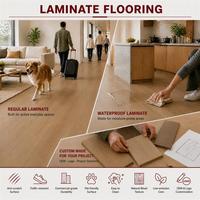 Lantai Laminasi Klik Tekstur Walnut Premium Matte Finish untuk Renovasi Kamar Tidur, Ruang Belajar, dan Dapur di Dalam Ruangan
