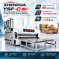 Machine semi-automatique de fabrication de boîtes en carton ondulé à grande vitesse, impression flexographique et découpe, YSF-C, professionnelle et industrielle