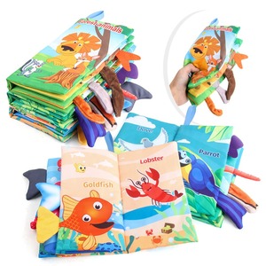 <span class=keywords><strong>Libro</strong></span> de tela para bebé con colas de mar y aire terrestre-<span class=keywords><strong>Libro</strong></span> de mano de animales voladores del bosque oceánico-Juguete de educación temprana - Product Image 3
