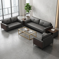 Ensemble de canapés professionnels en cuir synthétique épais, design industriel moderne pour salle de repos d'entreprise et salon d'accueil