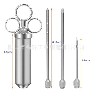 Stainless Steel Marinade Injector 304 With Three Needles For Turkey Steak <b>BBQ</b> Cooking Tool - Product Image 5