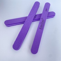 Lime à ongles double face en éponge violette avec logo personnalisé, grain 100/180, polissoir de manucure en gros pour salon