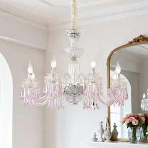 Candelabro de cristal moderno con control remoto Recepción blanca cálida <span class=keywords><strong>para</strong></span> villas de lujo y salones de hotel Base E12 de tamaño medio - Product Image 1