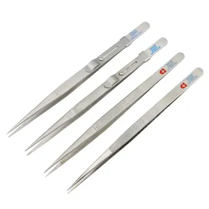 Goldsmith Tools Jewelry Making Stone Holder Tweezers Stainless Steel Gem Tweezers With Lock Groove