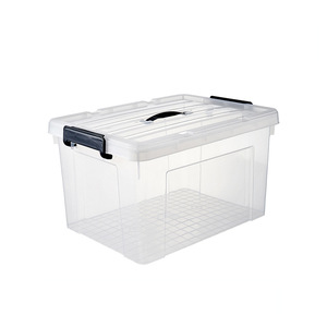 Grandes recipientes de armazenamento plásticos transparentes da caixa 55L <span class=keywords><strong>80L</strong></span> 105L do armazenamento para a roupa livros caixas de armazenamento home - Product Image 1