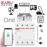 EARU 3P+N WiFi Ewe Linlk Disjoncteur intelligent avec minuterie et relais, commande vocale à distance pour maison, compatible Alexa Google Home, en plastique WIFICB-4P