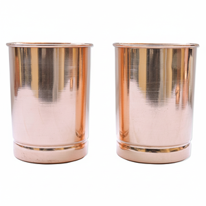 Verre en cuivre pur fait à la main pour l'eau potable avec un design martelé antique pour des bienfaits pour la santé ayurvédique à utiliser quotidiennement - Product Image 1