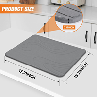 Tapis de diatomite antidérapant super absorbant Tapis de bain en pierre de diatomite à séchage rapide pour porte-vaisselle de cuisine