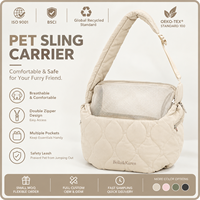 Sac de transport matelassé pour animaux de compagnie en nylon, sac à bandoulière avec double fermeture éclair, plusieurs poches, laisse de sécurité pour petits chiens, voyage, extérieur, ODM