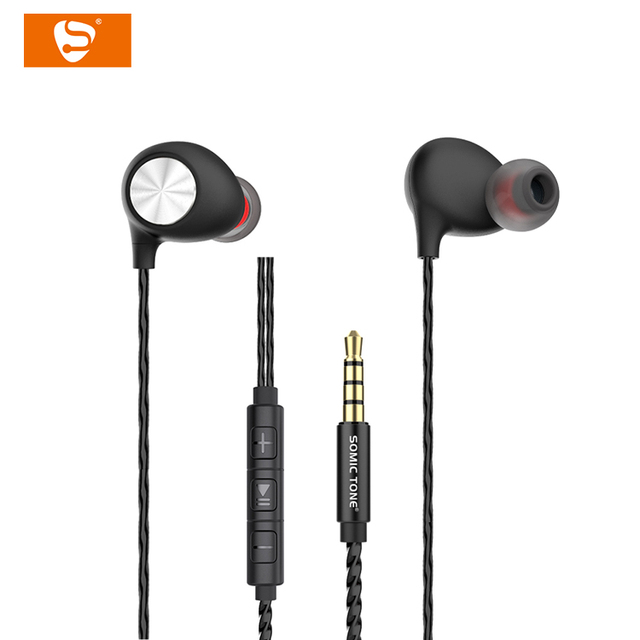 SOMIC TONE S800 OEM ODM 3.5mm Wired Earbuds HiFi Stereo Music Games Volume Control Microphone IPX-4 Waterproof LDAC/Apt-X HD