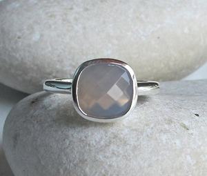 Plata de Ley 92,5, piedra lunar gris Natural, Forma cuadrada, cuentas facetadas, hermoso anillo de joyería de piedras preciosas, último diseño Simple - Product Image 3