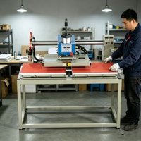 Machine à fabriquer des logos 3D, machine à fabriquer des étiquettes pour vêtements, presse à chaud pneumatique semi-automatique combinée, machine à embosser les t-shirts pour pièces