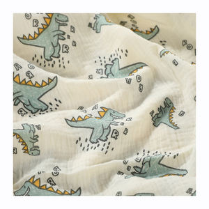Hot Sale <b>Baby</b> Cotton Double Gauze Crepe Fabric Cute Pattern Custom Printed <b>Muslin</b> <b>Cloth</b> <b>for</b> Garment - Product Image 5