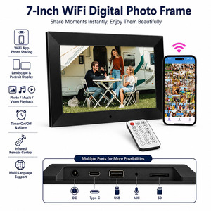 Cadre photo intelligent R&E <span class=keywords><strong>de</strong></span> 7 pouces sans écran tactile, rotation automatique, lecteur vidéo MP3, horloge, stockage <span class=keywords><strong>de</strong></span> 32 Go - Product Image 3