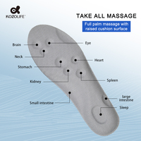 Semelles intérieures en mousse à mémoire de forme 4D avec soutien de la voûte plantaire, massage par acupression, soulagement de la douleur au pied, réduction de la fatigue pour le sport et la course à pied