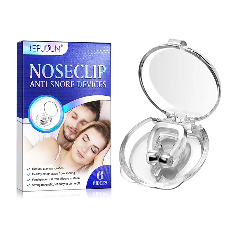 SEFUDUN solution devices snoring device,good sleeping man and woman silicone magnetic anti snore nose clip