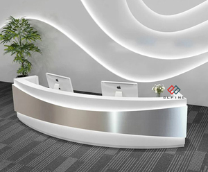 Mostrador de Recepción para Consultorio, Diseño Interior de Belleza, Mostrador de Recepción de Oficina con Frente de Mármol Hecho a Medida de la Mejor Calidad - Product Image 2