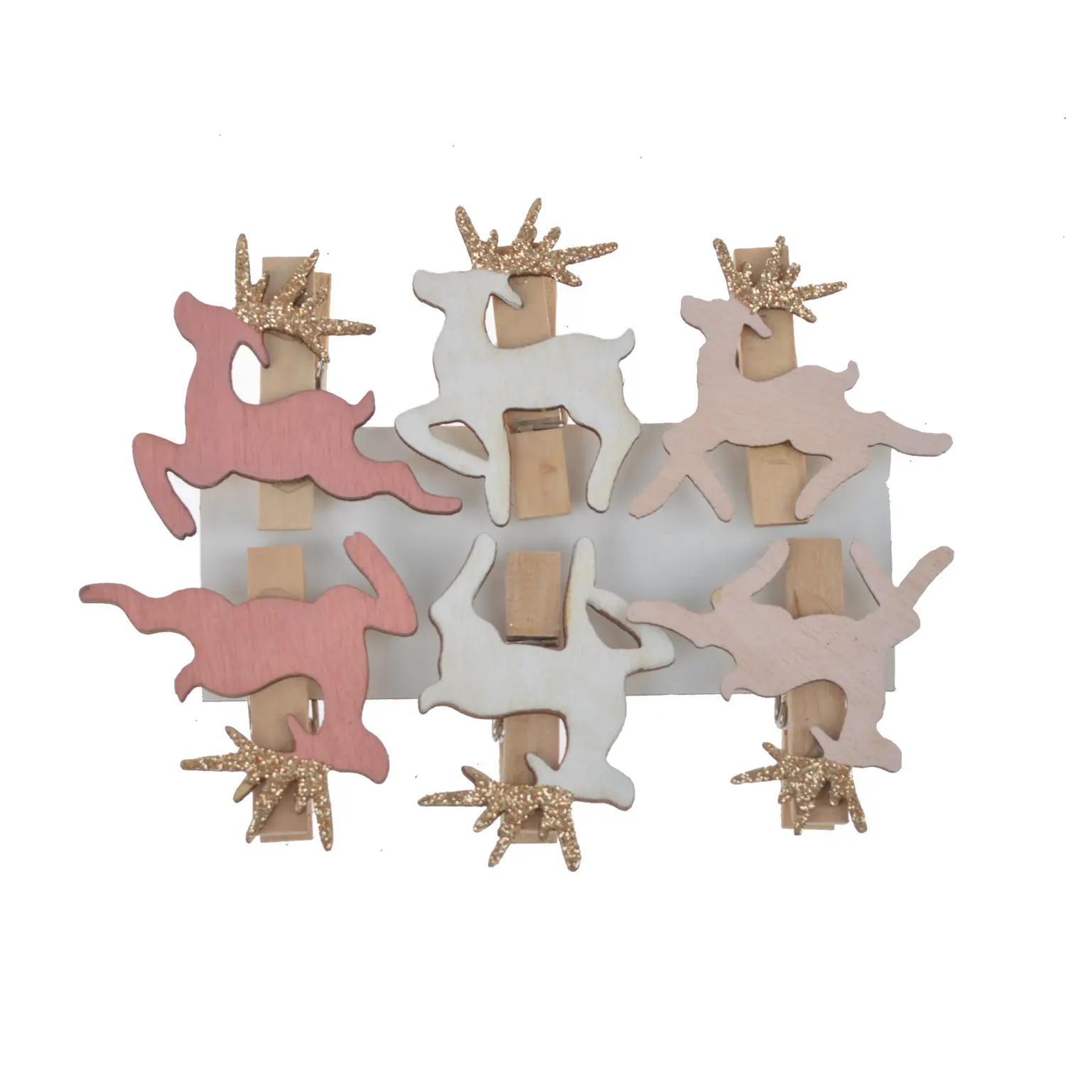 Wholesale Christmas Decoration Deer Pegs Decorative Clips Wooden Clothespin for Photo Postcard