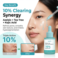 Sérum facial à l'acide azélaïque à 10%, à l'acide kojique et à l'arbre à thé, anti-âge, réducteur de rides, acide hyaluronique hydratant, soin des taches, soins de la peau coréens