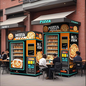 ตู้ขายอาหารร้อนสำหรับพิซซ่าชิ้นเหรียญ QR โค้ดการจ่ายโทเค็นโลหะทนทาน - Product Image 1