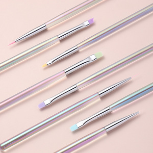 Ensemble de 5 pinceaux à ongles avec manche en cristal, forme ovale, poils de qualité professionnelle, 7, 11, 15, 20, 25 mm, outil de peinture pour manucure, coffret cadeau pour femmes - Product Image 3