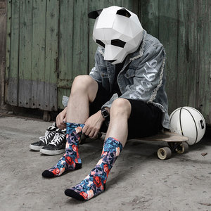 Chất Lượng Mens Vớ Giản Dị Thời Trang Mới Người Đàn Ông 2020 Đánh Dấu Người Đàn Ông Đầy Màu Sắc Của Vớ Thăng hoa Vớ Tùy Chỉnh - Product Image 4