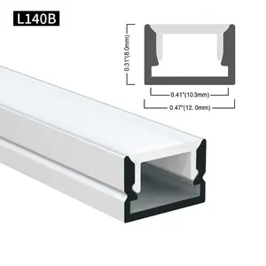 High Quality With PMMA PC Diffuser Plastic Endcaps Super Slim Alu U Channel Surface Mounted Aluminum Extrusion LED Profiles